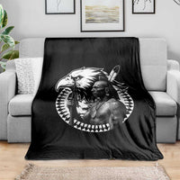Mohawk Warrior Tribe Throw Blanket Native American Haudenosaunee Pride Vintage Eagle - Wonder Print Shop