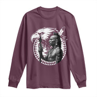 Mohawk Warrior Tribe Long Sleeve Shirt Native American Haudenosaunee Pride Vintage Eagle - Wonder Print Shop