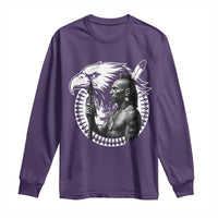 Mohawk Warrior Tribe Long Sleeve Shirt Native American Haudenosaunee Pride Vintage Eagle - Wonder Print Shop