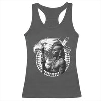 Mohawk Warrior Tribe Racerback Tank Top Native American Haudenosaunee Pride Vintage Eagle - Wonder Print Shop