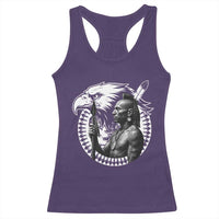 Mohawk Warrior Tribe Racerback Tank Top Native American Haudenosaunee Pride Vintage Eagle - Wonder Print Shop