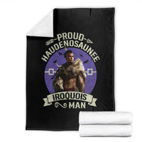 Proud Haudenosaunee Iroquois Man Throw Blanket Mohawk Tribe Native American - Wonder Print Shop