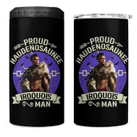 Proud Haudenosaunee Iroquois Man 4 in 1 Can Cooler Tumbler Mohawk Tribe Native American - Wonder Print Shop