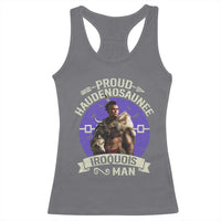 Proud Haudenosaunee Iroquois Man Racerback Tank Top Mohawk Tribe Native American - Wonder Print Shop