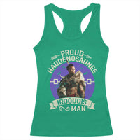 Proud Haudenosaunee Iroquois Man Racerback Tank Top Mohawk Tribe Native American - Wonder Print Shop