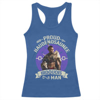 Proud Haudenosaunee Iroquois Man Racerback Tank Top Mohawk Tribe Native American - Wonder Print Shop