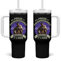 Proud Haudenosaunee Iroquois Man Tumbler With Handle Mohawk Tribe Native American - Wonder Print Shop