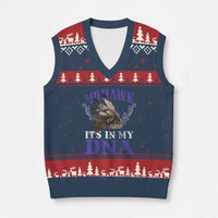 Mohawk It's In My DNA V-Neck Knit Sweater Vest Native American Pride Mohawk Gustoweh - Wonder Print Shop