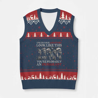Unless Your Ancestors Look Like This You're Probably An Immigrant V-Neck Knit Sweater Vest Native American Indian - Wonder Print Shop
