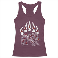 Native American Alaska Grizzly Bear Claw Indian Pride Racerback Tank Top - Wonder Print Shop