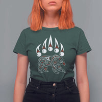 Native American Alaska Grizzly Bear Claw Indian Pride T Shirt For Women - Wonder Print Shop