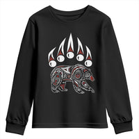 Native American Alaska Grizzly Bear Claw Indian Pride Youth Sweatshirt - Wonder Print Shop
