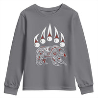 Native American Alaska Grizzly Bear Claw Indian Pride Youth Sweatshirt - Wonder Print Shop