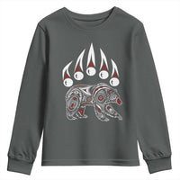 Native American Alaska Grizzly Bear Claw Indian Pride Youth Sweatshirt - Wonder Print Shop