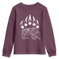 Native American Alaska Grizzly Bear Claw Indian Pride Youth Sweatshirt - Wonder Print Shop