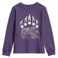 Native American Alaska Grizzly Bear Claw Indian Pride Youth Sweatshirt - Wonder Print Shop
