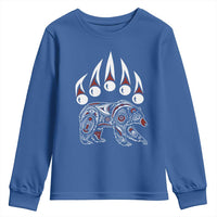 Native American Alaska Grizzly Bear Claw Indian Pride Youth Sweatshirt - Wonder Print Shop