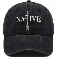 Native American Indian Tomahawk Indigenous Pride Washed Cotton Baseball Cap