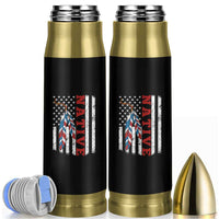 Native American Feathers Vintage USA Flag Bullet Tumbler Proud Indigenous People - Wonder Print Shop