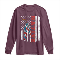 Native American Feathers Vintage USA Flag Long Sleeve Shirt Proud Indigenous People - Wonder Print Shop