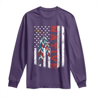 Native American Feathers Vintage USA Flag Long Sleeve Shirt Proud Indigenous People - Wonder Print Shop