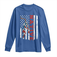 Native American Feathers Vintage USA Flag Long Sleeve Shirt Proud Indigenous People - Wonder Print Shop