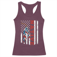 Native American Feathers Vintage USA Flag Racerback Tank Top Proud Indigenous People - Wonder Print Shop