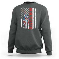 Native American Feathers Vintage USA Flag Sweatshirt Proud Indigenous People - Wonder Print Shop