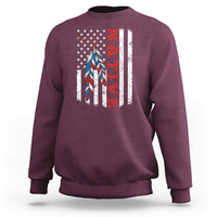 Native American Feathers Vintage USA Flag Sweatshirt Proud Indigenous People - Wonder Print Shop