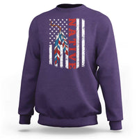 Native American Feathers Vintage USA Flag Sweatshirt Proud Indigenous People - Wonder Print Shop