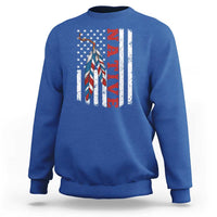 Native American Feathers Vintage USA Flag Sweatshirt Proud Indigenous People - Wonder Print Shop