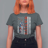 Native American Feathers Vintage USA Flag T Shirt For Women Proud Indigenous People - Wonder Print Shop