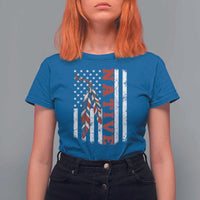 Native American Feathers Vintage USA Flag T Shirt For Women Proud Indigenous People - Wonder Print Shop
