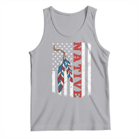 Native American Feathers Vintage USA Flag Tank Top Proud Indigenous People - Wonder Print Shop