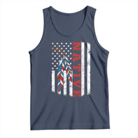 Native American Feathers Vintage USA Flag Tank Top Proud Indigenous People - Wonder Print Shop