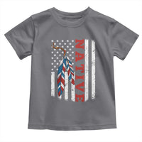 Native American Feathers Vintage USA Flag Toddler T Shirt Proud Indigenous People - Wonder Print Shop