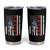 Native American Feathers Vintage USA Flag Tumbler Cup Proud Indigenous People - Wonder Print Shop