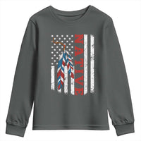 Native American Feathers Vintage USA Flag Youth Sweatshirt Proud Indigenous People - Wonder Print Shop