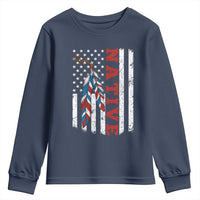 Native American Feathers Vintage USA Flag Youth Sweatshirt Proud Indigenous People - Wonder Print Shop