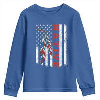 Native American Feathers Vintage USA Flag Youth Sweatshirt Proud Indigenous People - Wonder Print Shop