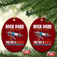 Funny Rock Hard Caulking Services Ceramic Ornament Offensive Embarrassing Inappropriate Adult Humor - Wonder Print Shop