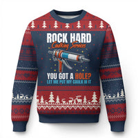 Funny Rock Hard Caulking Services Ugly Christmas Sweater Offensive Embarrassing Inappropriate Adult Humor - Wonder Print Shop