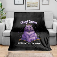 Funny Queef Queen Cat Throw Blanket Hear My Kitty Purr Inappropriate Dirty Adult Humor - Wonder Print Shop