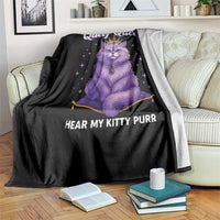 Funny Queef Queen Cat Throw Blanket Hear My Kitty Purr Inappropriate Dirty Adult Humor - Wonder Print Shop