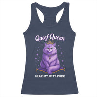 Funny Queef Queen Cat Racerback Tank Top Hear My Kitty Purr Inappropriate Dirty Adult Humor - Wonder Print Shop