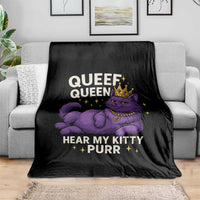 Funny Queef Queen Cat Throw Blanket Hear My Kitty Purr Inappropriate Dirty Adult Humor Jokes - Wonder Print Shop