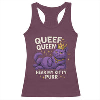 Funny Queef Queen Cat Racerback Tank Top Hear My Kitty Purr Inappropriate Dirty Adult Humor Jokes - Wonder Print Shop