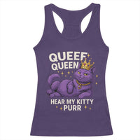 Funny Queef Queen Cat Racerback Tank Top Hear My Kitty Purr Inappropriate Dirty Adult Humor Jokes - Wonder Print Shop