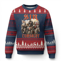 Sir Cumsalot Funny Offensive Knight Meme Bootleg Graphic Ugly Christmas Sweater