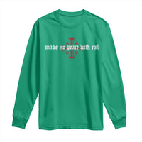 Make No Peace with Evil Knight Templar Jerusalem Crusade Cross Long Sleeve Shirt
